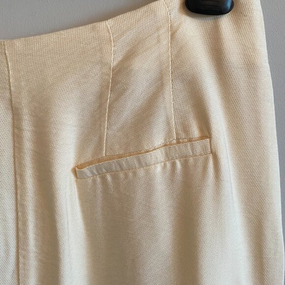 Topshop Wide-leg Cropped Cream Trousers Summer Pants - Picture 8 of 9
